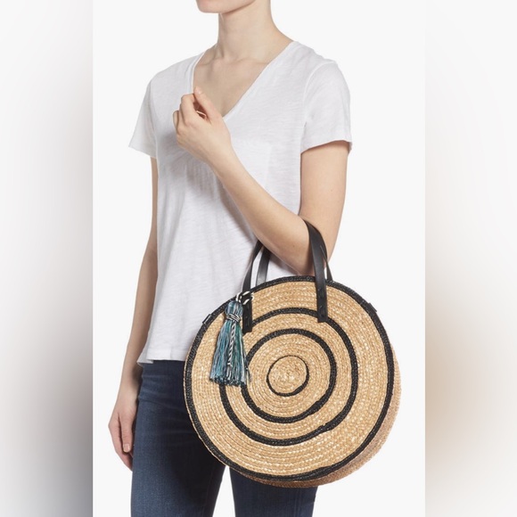 Rebecca Minkoff Woven Straw Circle Tote - Picture 7 of 11